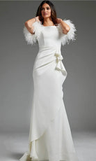 Jovani JB09153 - Draped Mermaid Bridal Gown - back view