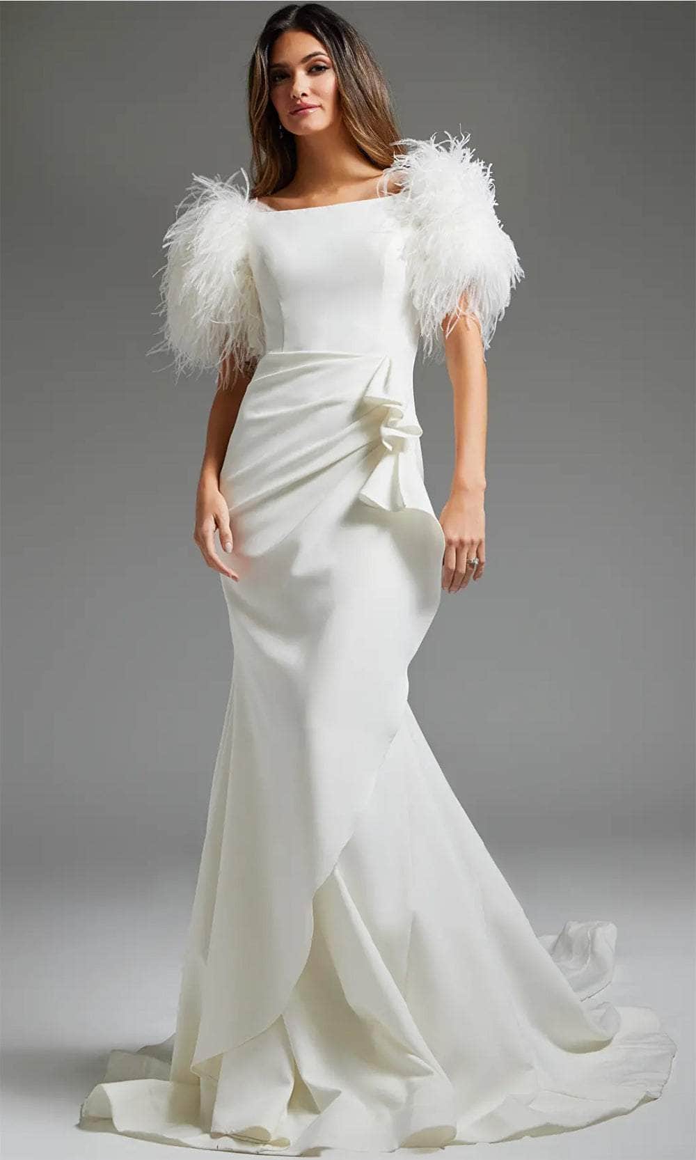 Jovani JB09153 - Draped Mermaid Bridal Gown - view 4