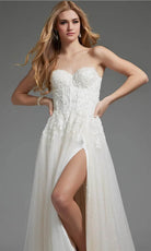 Jovani JB25730 - Embroidered Sweetheart Bridal Gown - back view