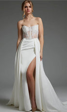 Jovani JB37128 - Corset Overskirt Bridal Gown - designer wedding dress at Silhouette Dresses