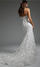 Jovani JB37538 - Floral Embroidered Bridal Gown - back view