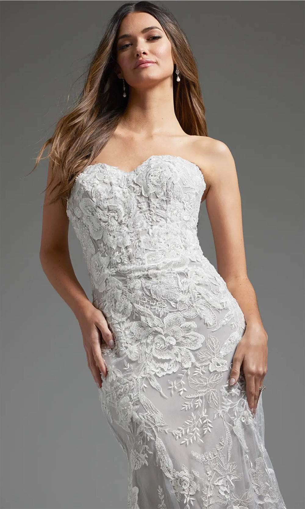 Jovani JB38221 - Lace Mermaid Bridal Gown - detail view