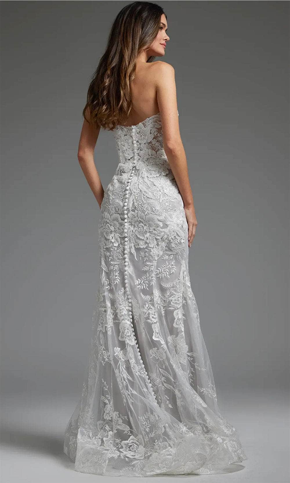 Jovani JB38221 - Lace Mermaid Bridal Gown - back view