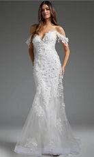 Jovani JB38224 - Applique Off Shoulder Bridal Gown - designer wedding dress at Silhouette Dresses