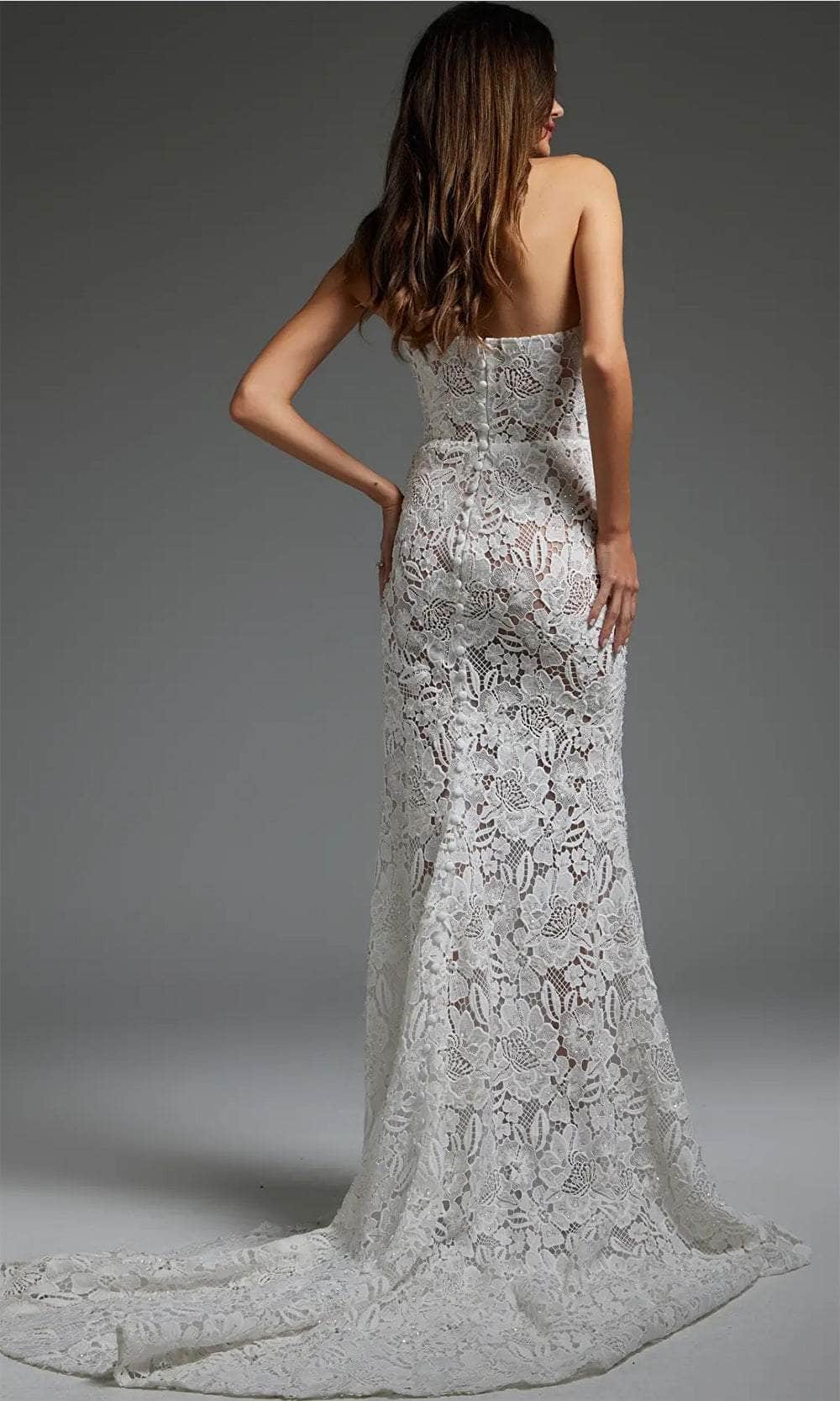 Jovani JB38271 - Lace Corset Bridal Gown - back view