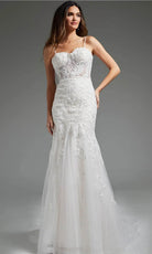 Jovani JB38490 - Sweetheart Trumpet Bridal Gown - detail view