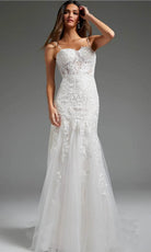 Jovani JB38490 - Sweetheart Trumpet Bridal Gown - back view