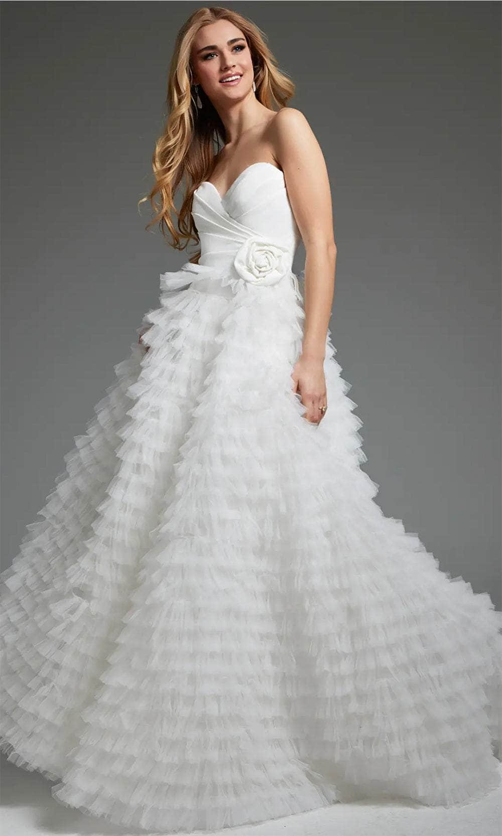 Jovani JB38958 - Ruffled A-Line Bridal Gown - designer wedding dress at Silhouette Dresses