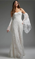 Jovani JB39162 - Bell Sleeve Lace Bridal Gown - designer wedding dress at Silhouette Dresses