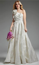 Jovani JB39218 - Rosette One Shoulder Bridal Gown - designer wedding dress at Silhouette Dresses