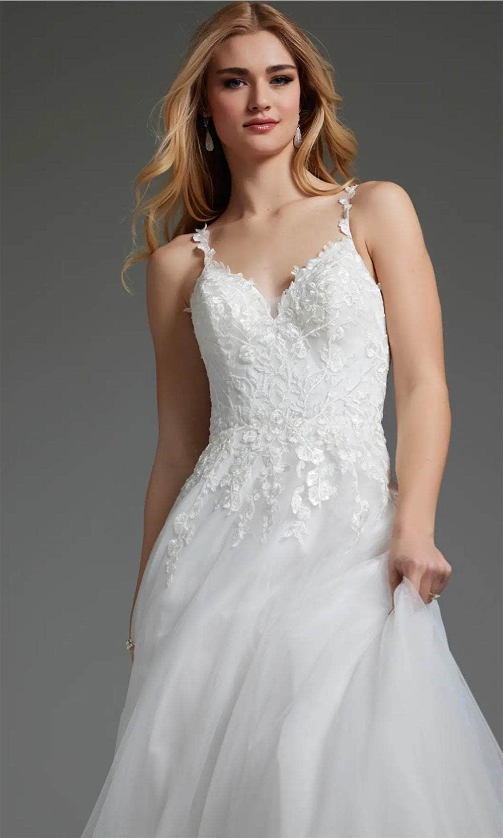 Jovani JB40513 - Embroidered Tulle Bridal Gown - view 4