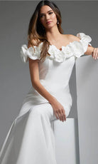 Jovani JB40594 - Rosette Mermaid Bridal Gown - back view