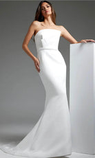 Jovani JB40597 - Straight-Across Simple Bridal Dress - designer wedding dress at Silhouette Dresses