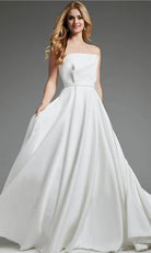 Jovani JB40599 - Strapless Pleated A-Line Bridal Gown - designer wedding dress at Silhouette Dresses