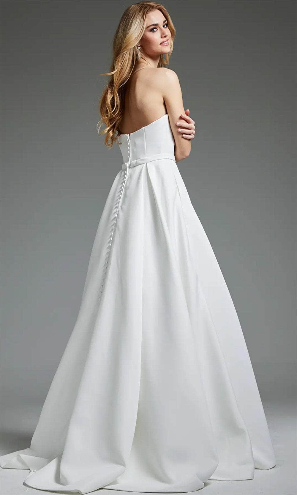 Jovani JB40599 - Strapless Pleated A-Line Bridal Gown - view 4