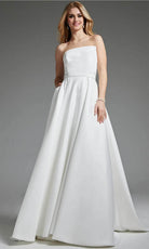 Jovani JB40599 - Strapless Pleated A-Line Bridal Gown - detail view