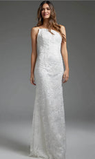 Jovani JB40608 - Allover Beaded Asymmetric Bridal Gown - designer wedding dress at Silhouette Dresses
