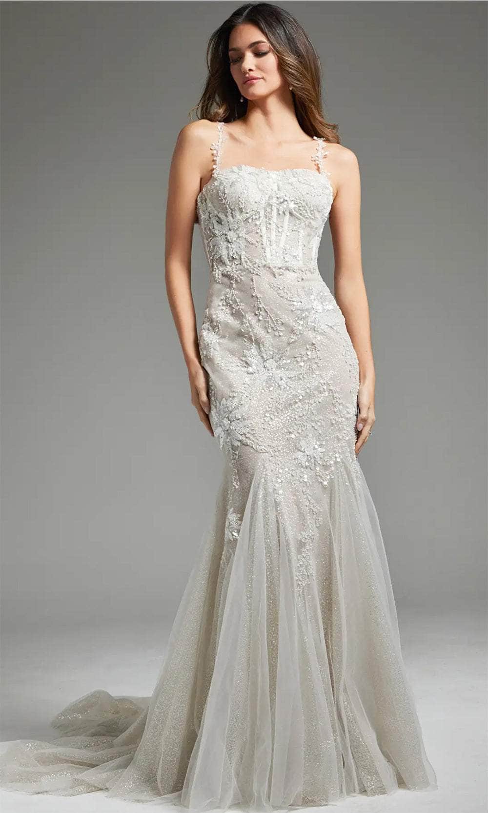 Jovani JB40631 - Semi-Sweetheart Embellished Bridal Gown - back view