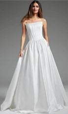Jovani JB40784 - Corset Bodice Straight-Across Bridal Gown - designer wedding dress at Silhouette Dresses