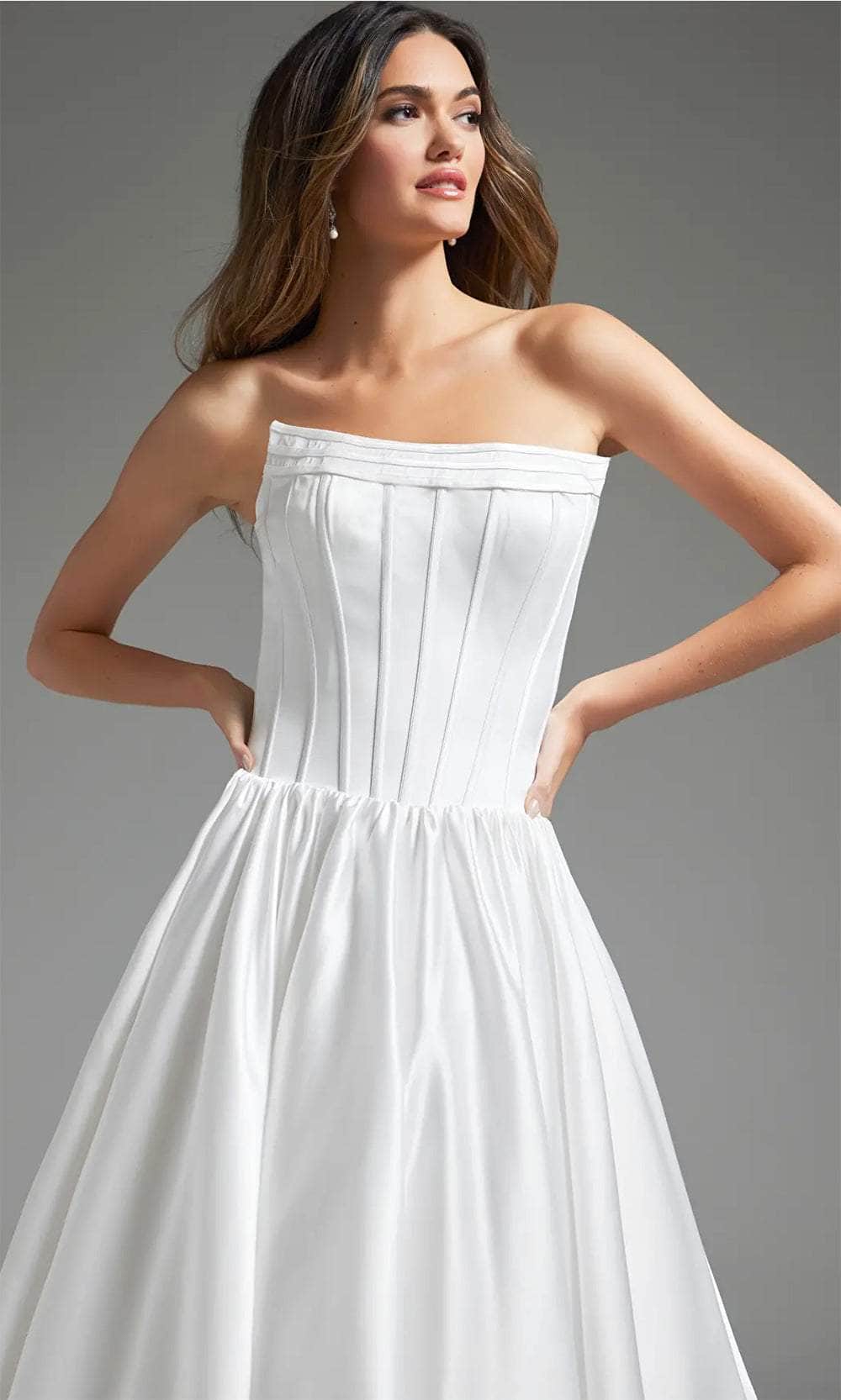 Jovani JB40784 - Corset Bodice Straight-Across Bridal Gown - view 4
