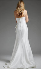 Jovani JB40791 - V-Neck Seamed High Slit Bridal Gown - back view