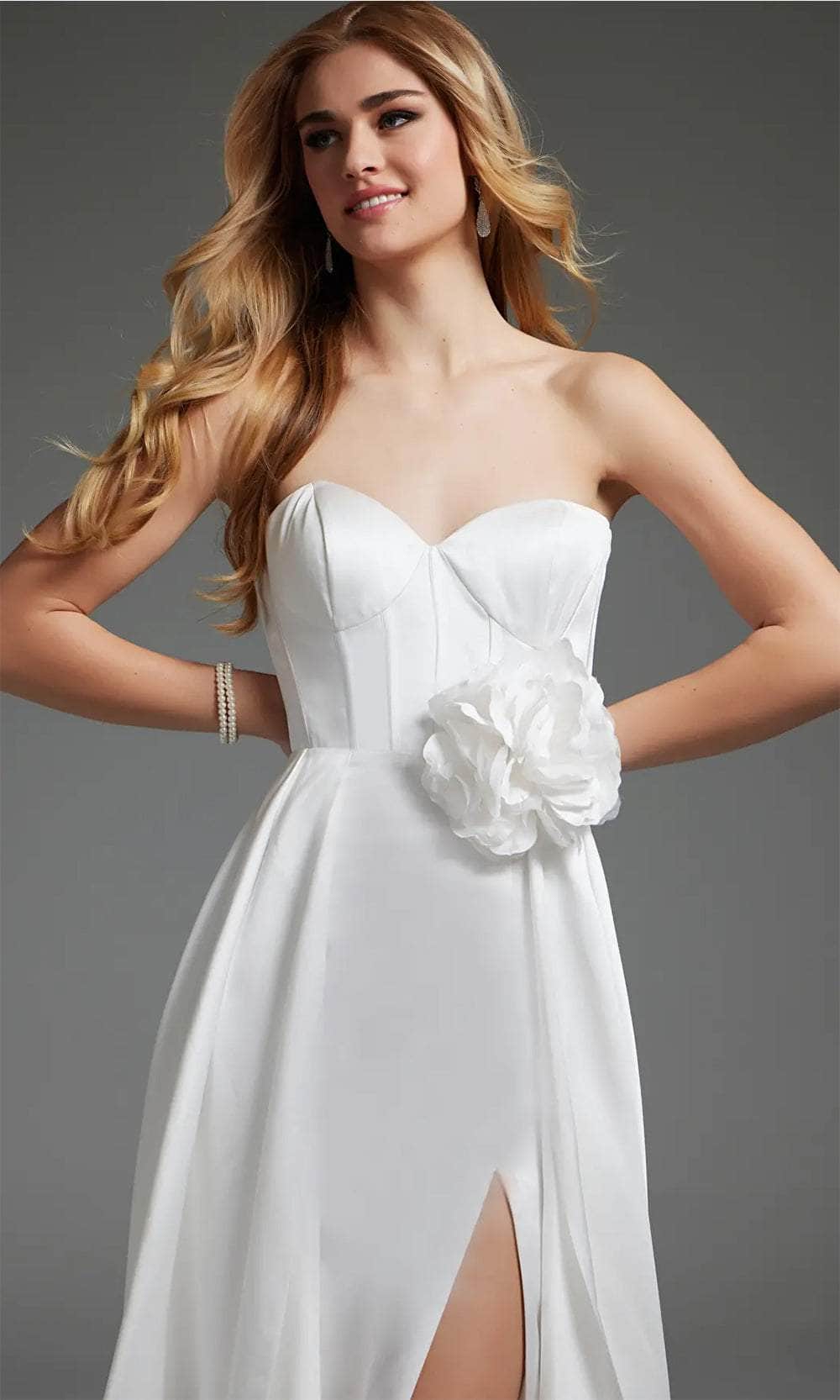 Jovani JB40825 - Strapless See-Through Back Bridal Gown - detail view