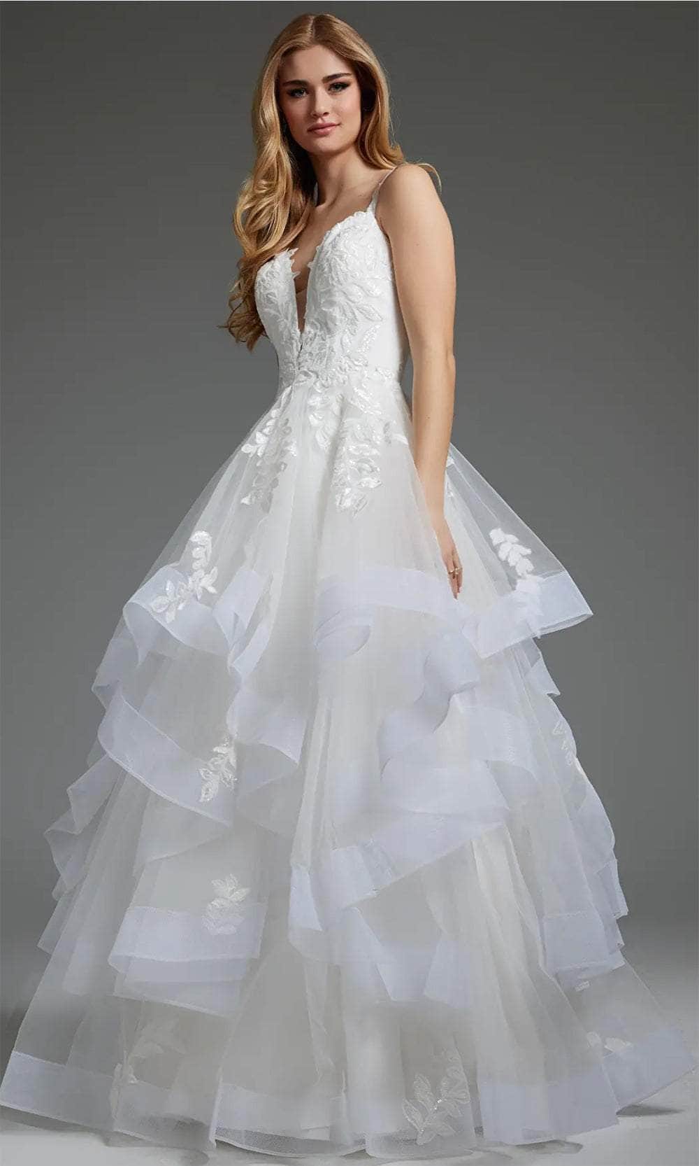 Jovani JB41002 - Sleeveless Sequin Appliqued Bridal Gown - designer wedding dress at Silhouette Dresses