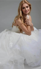 Jovani JB41002 - Sleeveless Sequin Appliqued Bridal Gown - detail view
