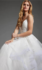 Jovani JB41002 - Sleeveless Sequin Appliqued Bridal Gown - view 5