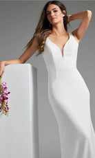 Jovani JB42222 - Lace Square Back Bridal Gown - detail view
