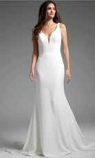 Jovani JB42222 - Lace Square Back Bridal Gown - back view