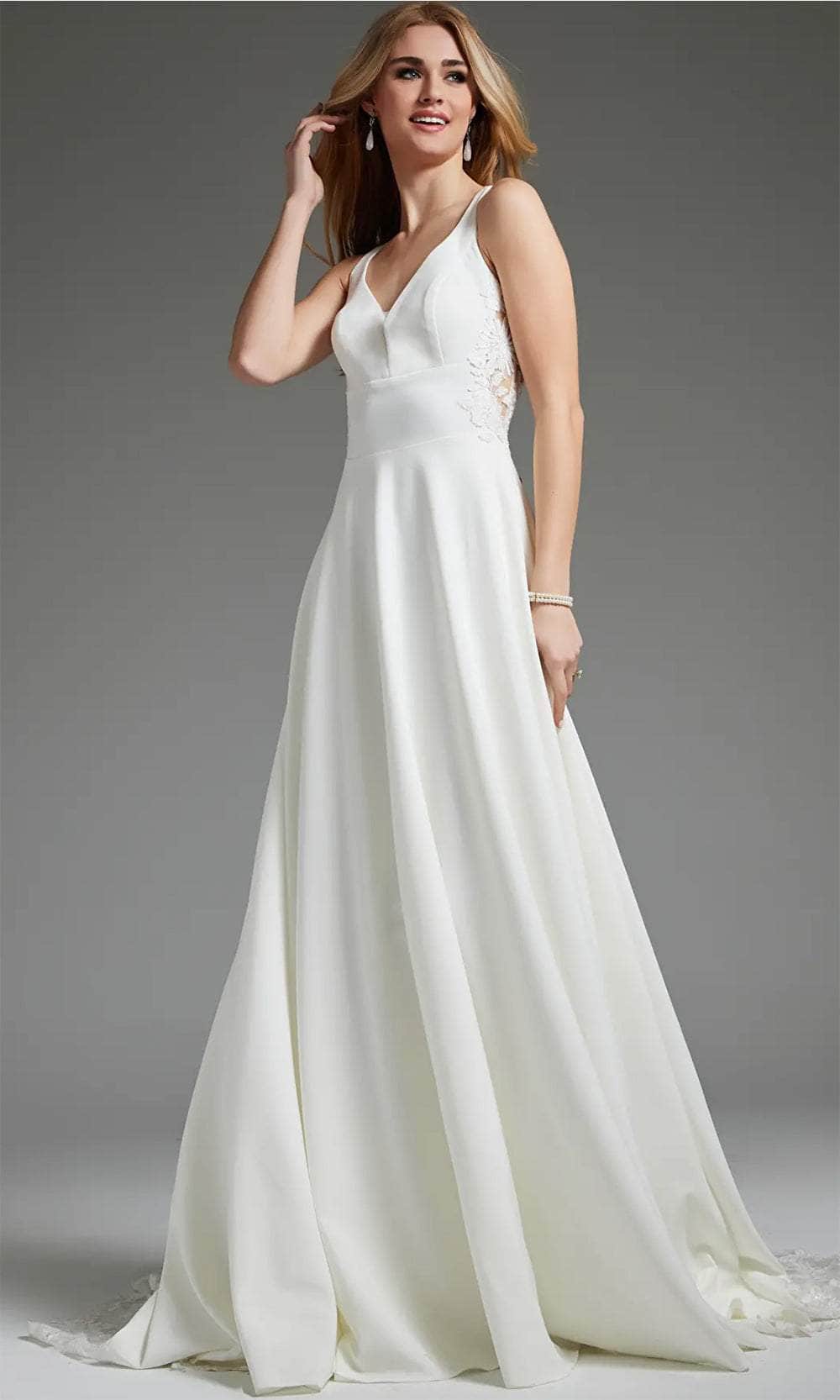 Jovani JB42294 - Beaded Lace Illusion Back Bridal Gown - designer wedding dress at Silhouette Dresses