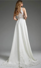 Jovani JB42294 - Beaded Lace Illusion Back Bridal Gown - back view