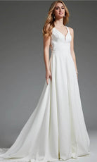 Jovani JB42294 - Beaded Lace Illusion Back Bridal Gown - view 4