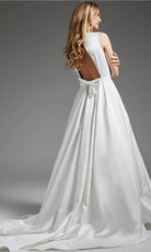 Jovani JB42319 - Jewel Neck Front Keyhole Bridal Gown - back view