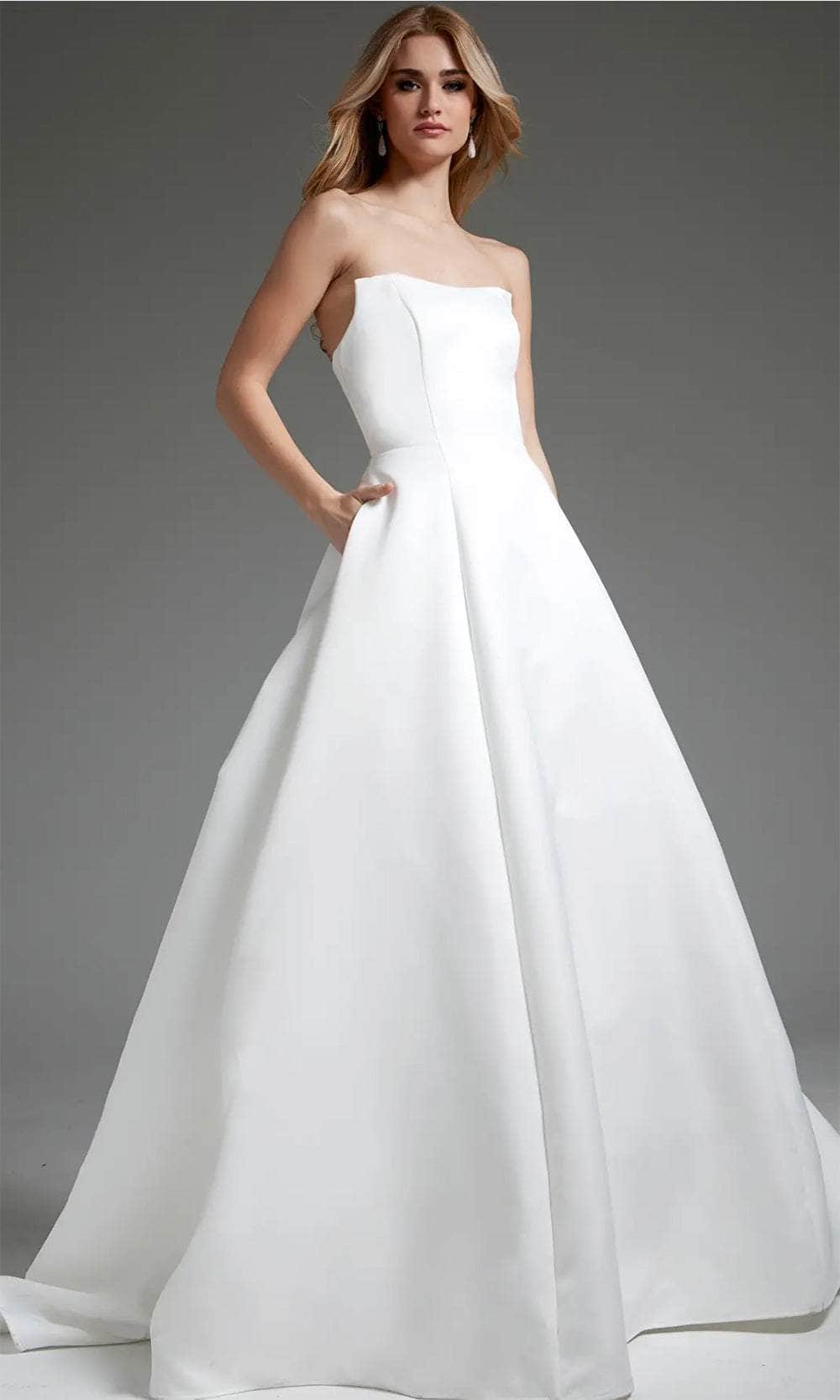 Jovani JB42346 - Strapless Seamed Bodice Bridal Gown - back view