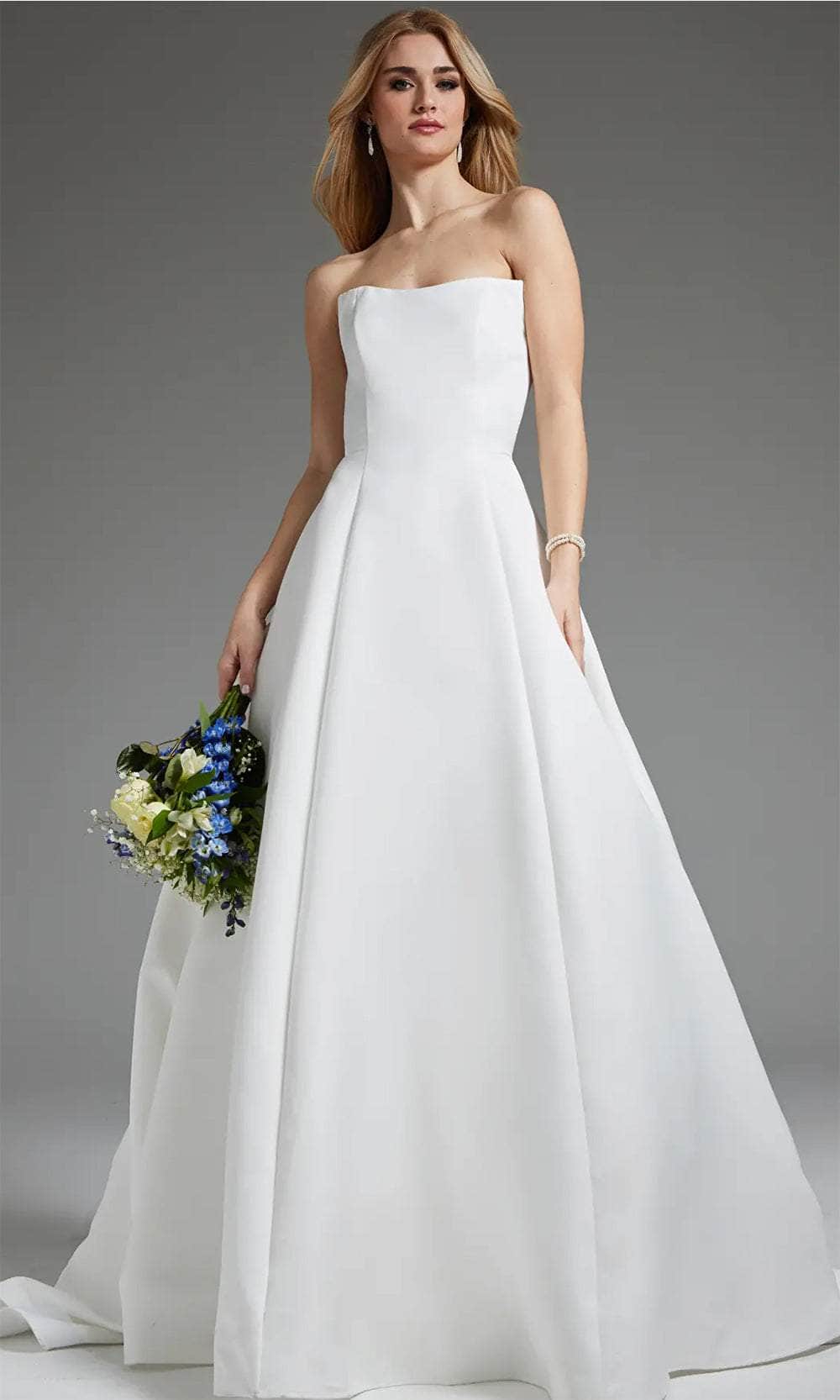 Jovani JB42346 - Strapless Seamed Bodice Bridal Gown - detail view