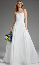 Jovani JB42346 - Strapless Seamed Bodice Bridal Gown - detail view
