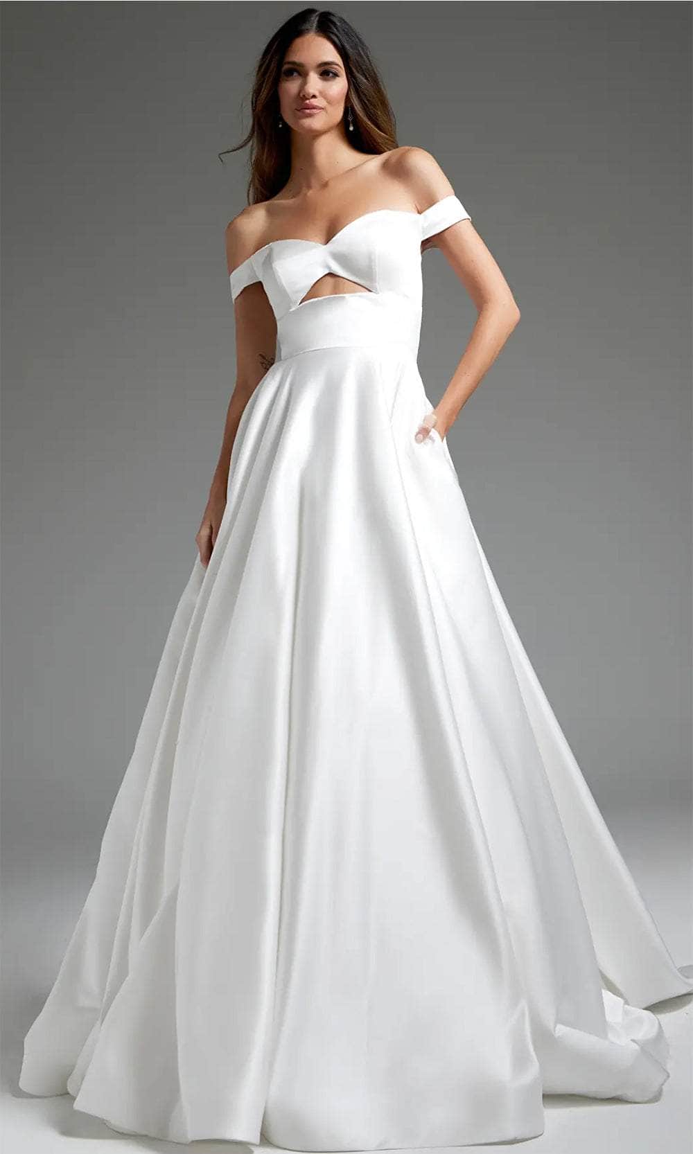 Jovani JB42626 - Off Shoulder Front Cutout Bridal Gown - designer wedding dress at Silhouette Dresses