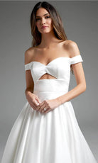 Jovani JB42626 - Off Shoulder Front Cutout Bridal Gown - back view