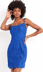 JVN by Jovani - JVN04521 Embroidered Scoop Neck Fitted Dress - designer formal gown at Silhouette Dresses