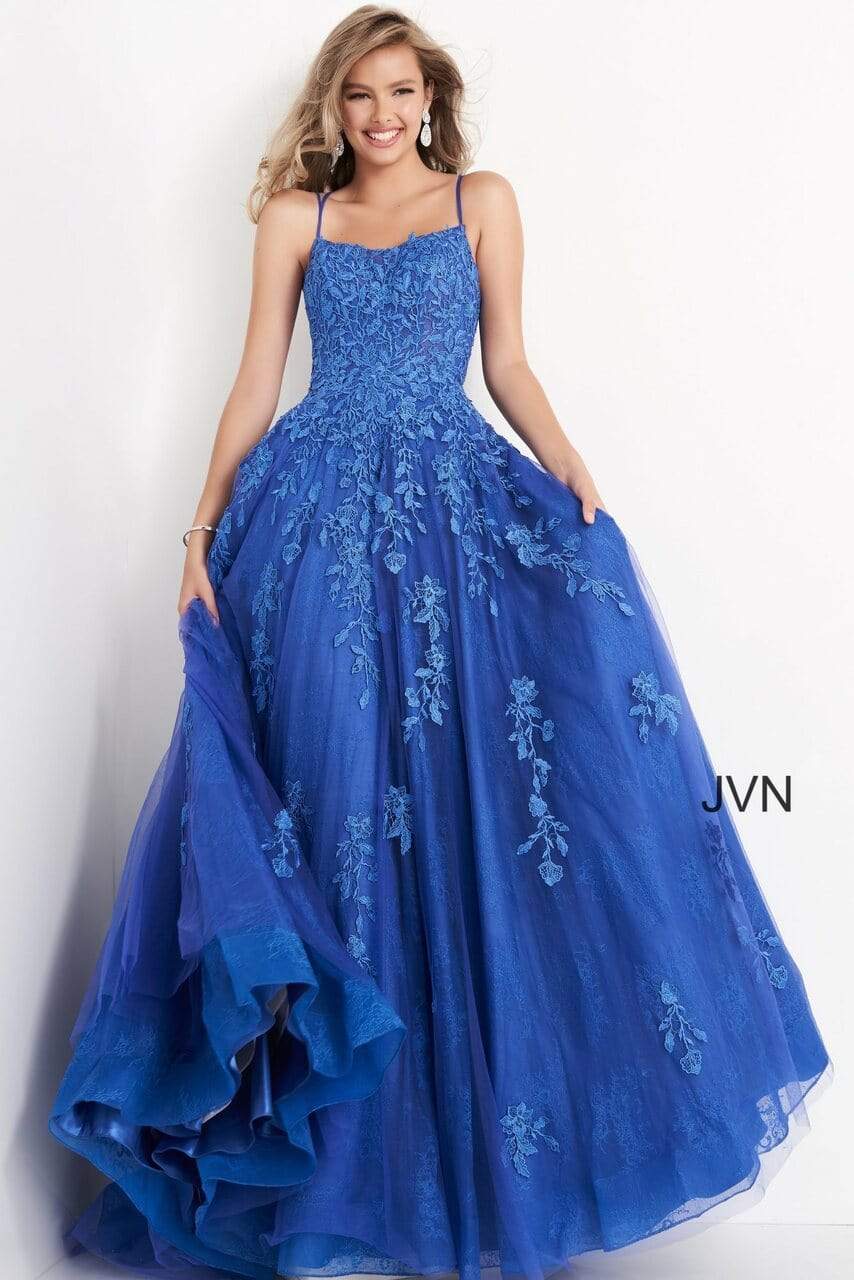 Jovani 06644 - Long Embroidered Lace A-Line Gown - designer prom dress at Silhouette Dresses