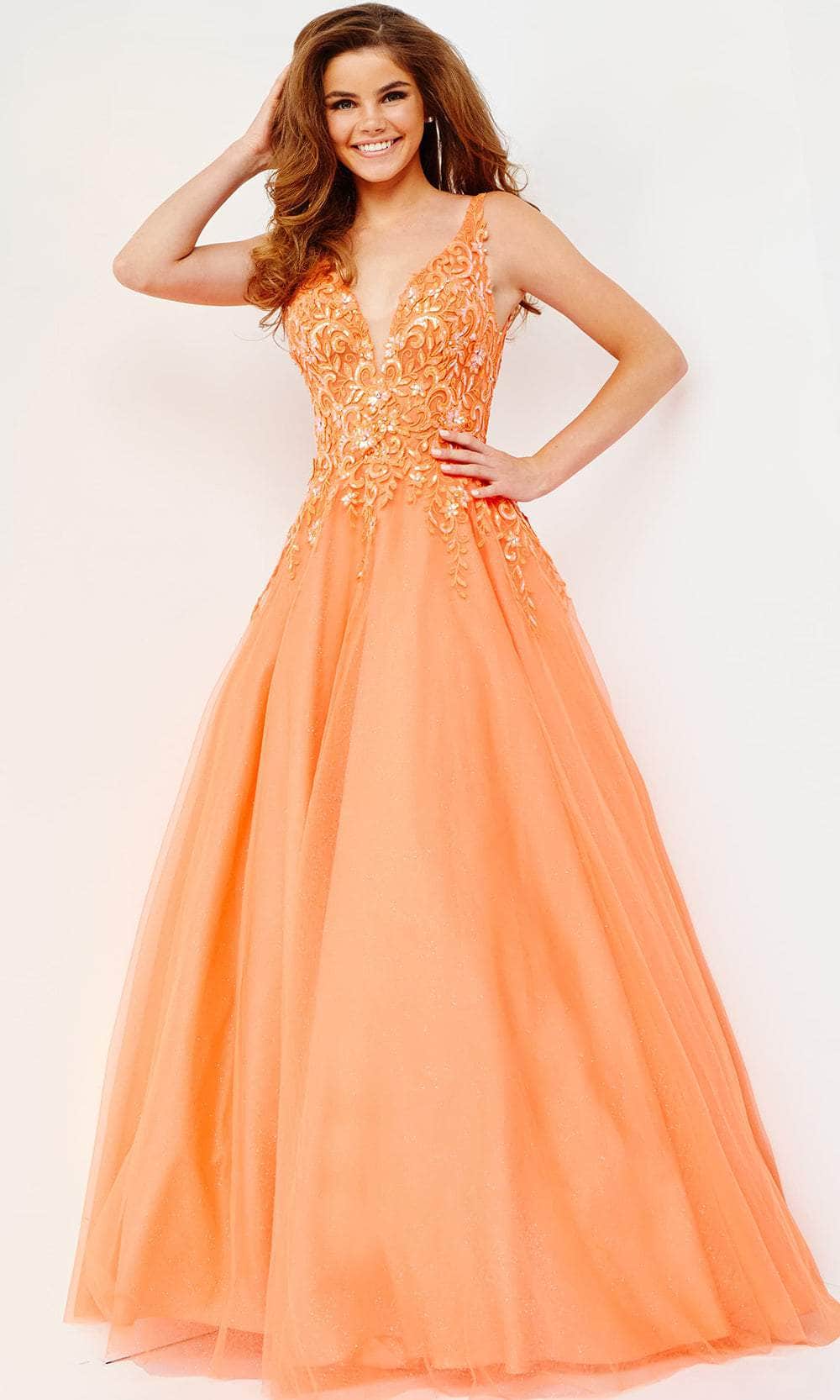 Jovani 22831 - Lace Applique A-Line Prom Gown - designer prom dress at Silhouette Dresses