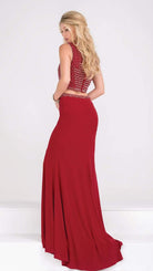 JVN by Jovani - JVN49602 Two Piece Jersey High Slit Dress - back view