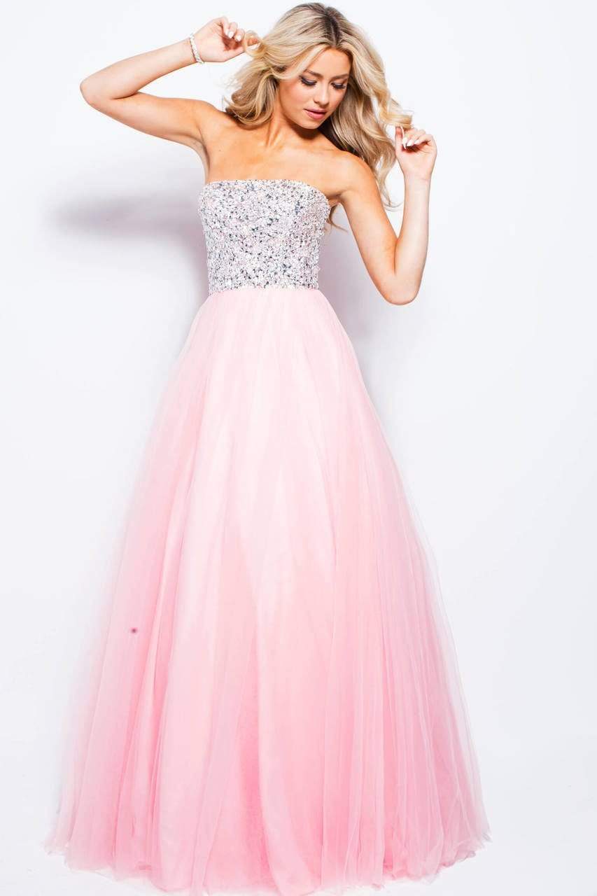 Jovani - 52131 Strapless Adorned Tulle Ballgown - designer prom dress at Silhouette Dresses