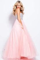 Jovani - 52131 Strapless Adorned Tulle Ballgown - back view