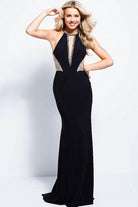 JVN by Jovani - JVN54578 Embellished High Halter Sheath Dress - designer evening gown at Silhouette Dresses