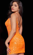 Jovani 26177 - Illusion Bodice Sequin Cocktail Dress - detail view