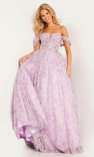 Jovani 36581 - Floral Off-Shoulder Ballgown - designer ball gown at Silhouette Dresses