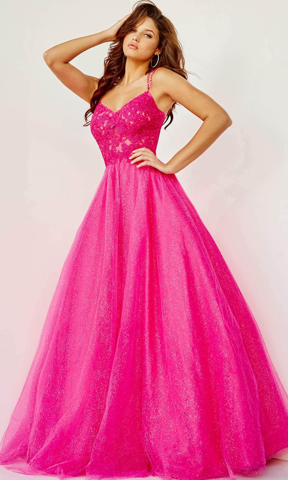 jovani hot pink dress JVN by JVN67051 ALLYCATEGORY:BODYCON DRESS